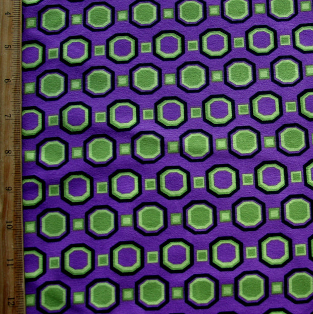 Halloween Medallion Stripes Cotton Lycra Knit Fabric