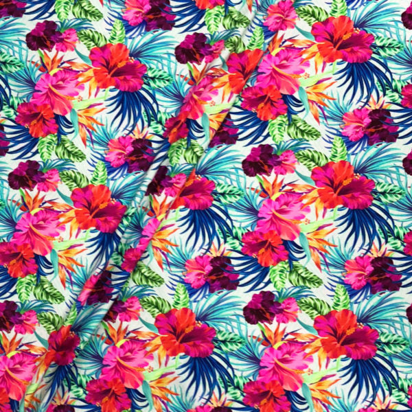 Happy Hibiscus Nylon Spandex Swimsuit Fabric