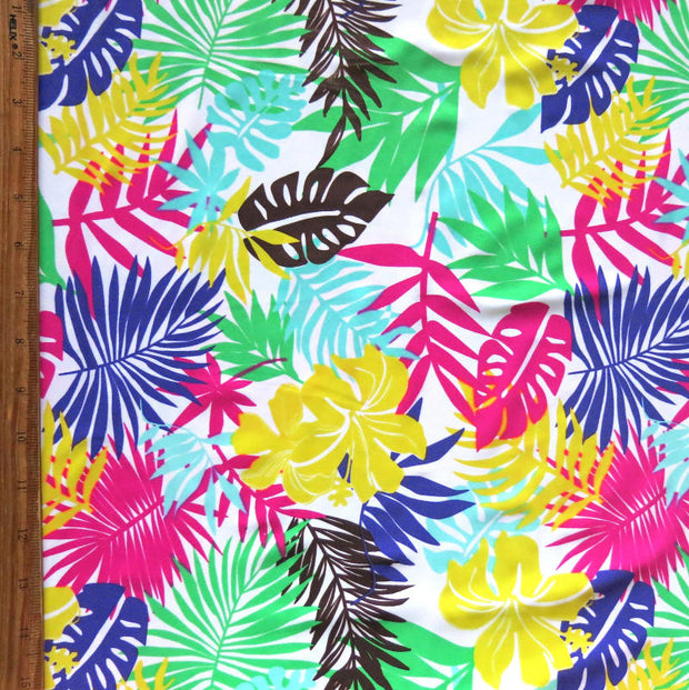 Hawaiian Fauna Nylon Spandex Swimsuit Fabric - 25" Remnant