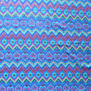 Hearts and Daisies Foil Stripe Nylon Spandex Swimsuit Fabric - 18" Remnant