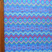 Hearts and Daisies Foil Stripe Nylon Spandex Swimsuit Fabric