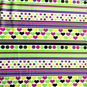 Hearts, Dots, and Stripes Nylon Spandex Swimsuit Fabric