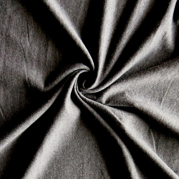 Heathered Charcoal Bamboo Lycra French Terry Fabric
