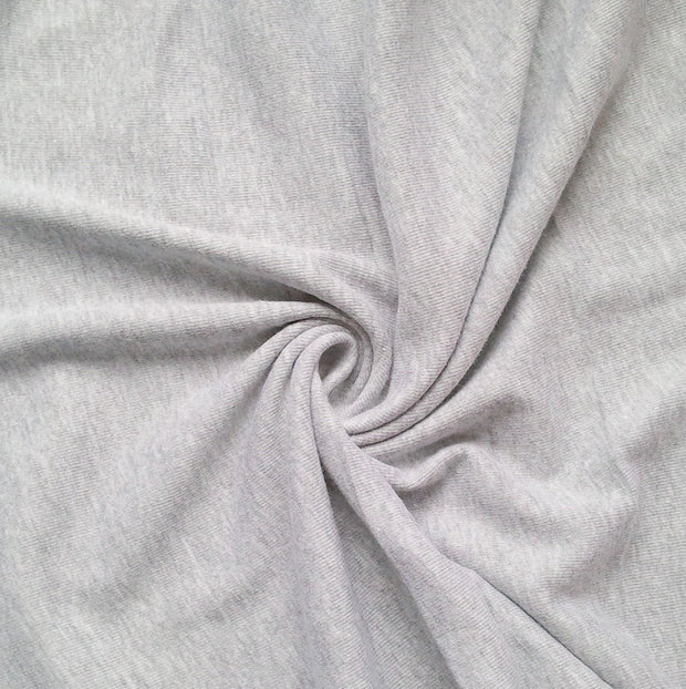 Heathered Grey Cotton Rib Knit Fabric