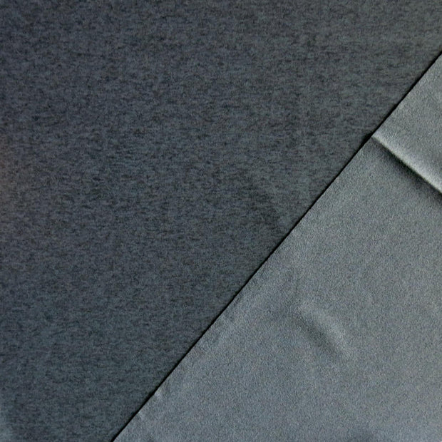 Heathered Charcoal Brushed Poly Lycra Jersey Knit Fabric