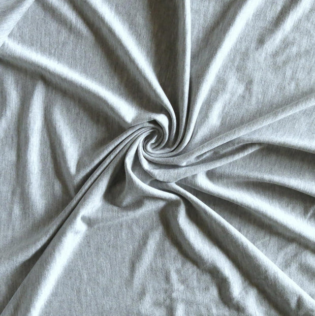 Heathered Grey Bamboo Lycra Jersey Knit Fabric
