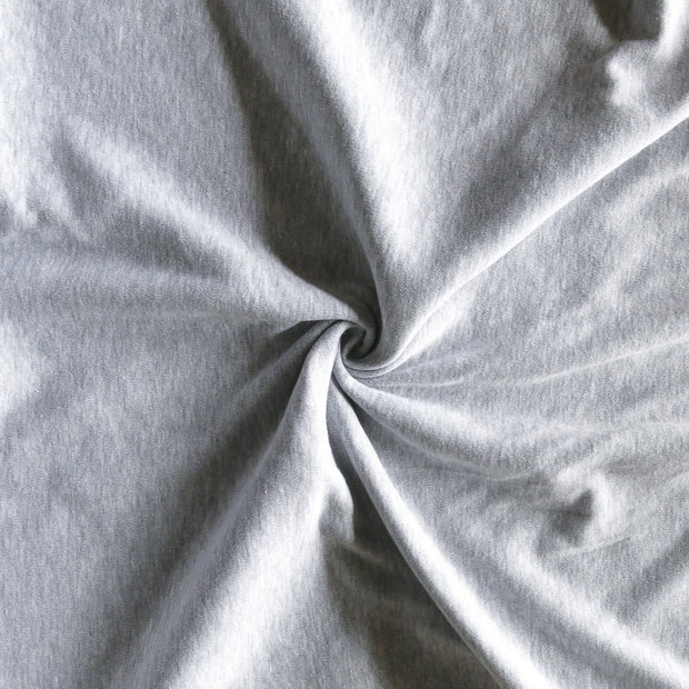 Heathered Grey Brushed Cotton Interlock Fabric