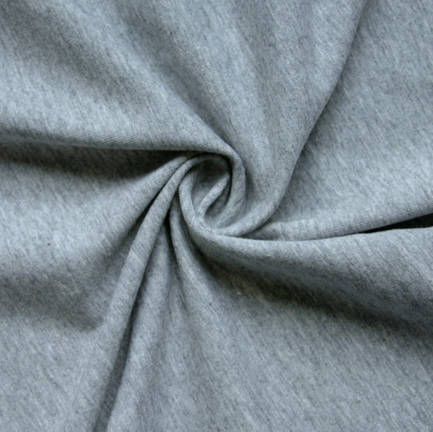 Heathered Grey Cotton Lycra Jersey Knit Fabric
