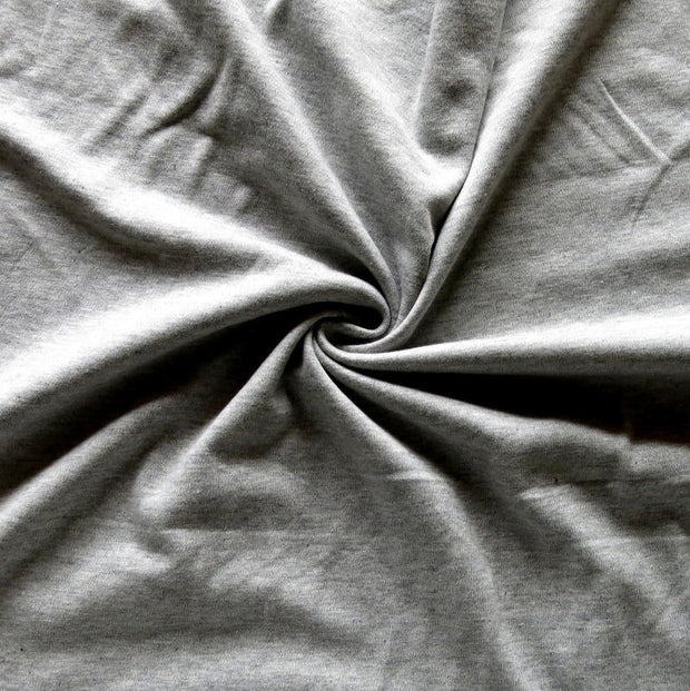Heathered Grey Organic Cotton Interlock Fabric