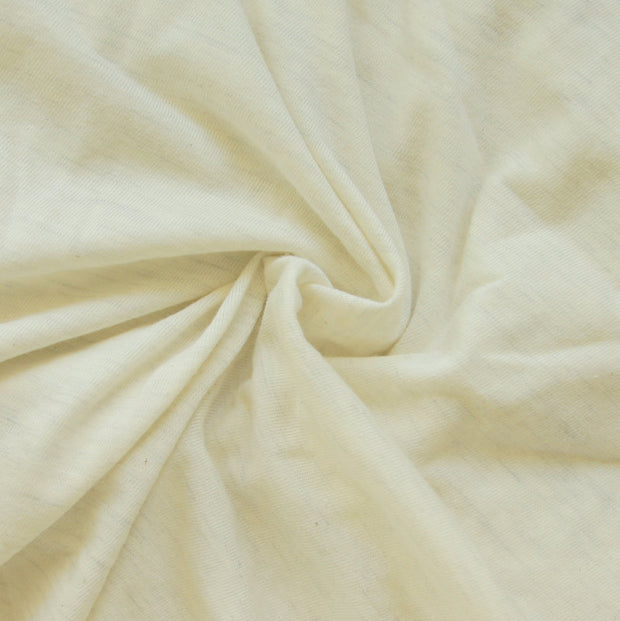 Heathered Oatmeal Cotton Poly Jersey Knit Fabric