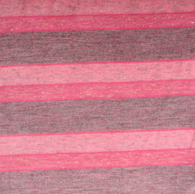 Shades of Heathered Pink and Grey Stripes Knit Fabric