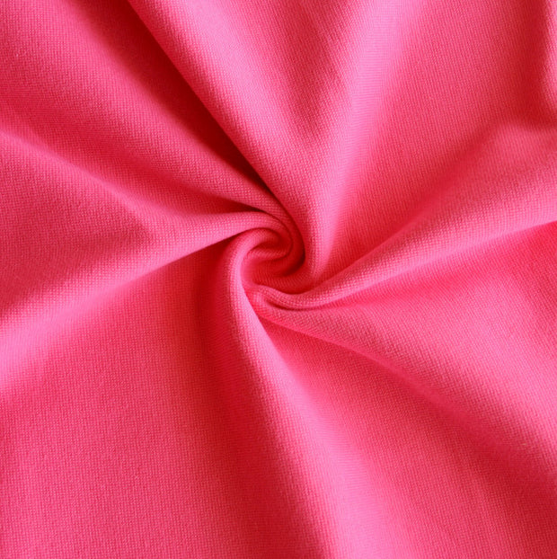 Bright Pink Cotton Heavy Rib Knit Fabric