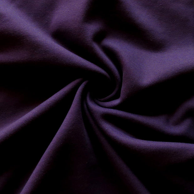 Dark Purple Cotton Heavy Rib Knit Fabric