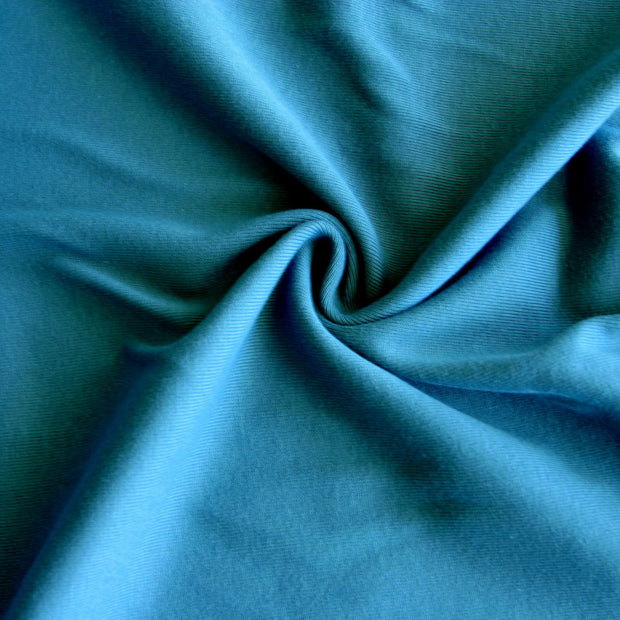 Deep Ocean Cotton Heavy Rib Knit Fabric
