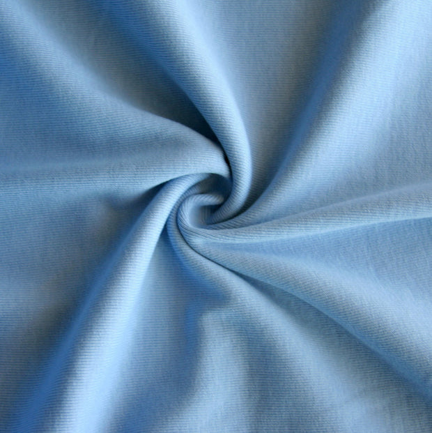 Light Blue Cotton Heavy Rib Knit Fabric