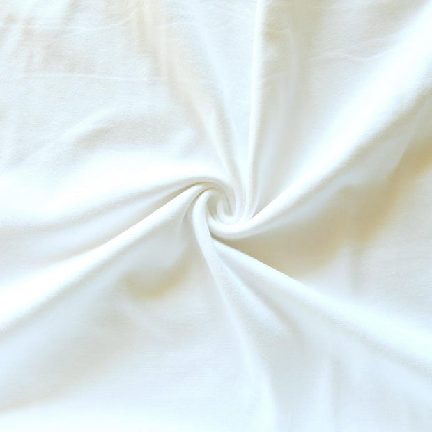 Off White Cotton Heavy Rib Knit Fabric