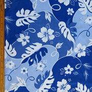 Shades of Blue Hibiscus Floral Microfiber Boardshort Fabric