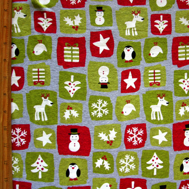Holiday Patches Cotton Knit Fabric