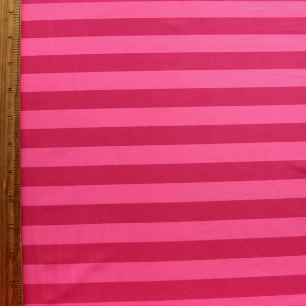 Hot Pink/Pink Stripe Nylon Lycra Swimsuit Fabric