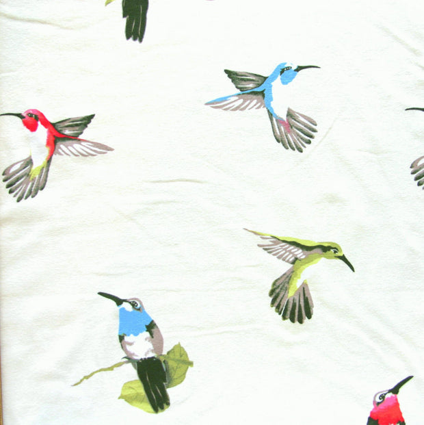 Hummingbirds Cotton Lycra Knit Fabric