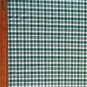 Hunter Green Gingham on White Cotton Spandex Knit Fabric – The