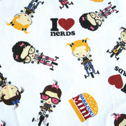 I Heart Nerds Cotton Fleece Fabric