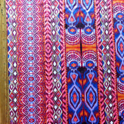 Colorful Vertical Ikat Stripe Nylon Spandex Swimsuit Fabric, Warm Colorway