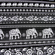 Indian Elephants Cotton Lycra Knit Fabric