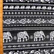 Indian Elephants Cotton Lycra Knit Fabric