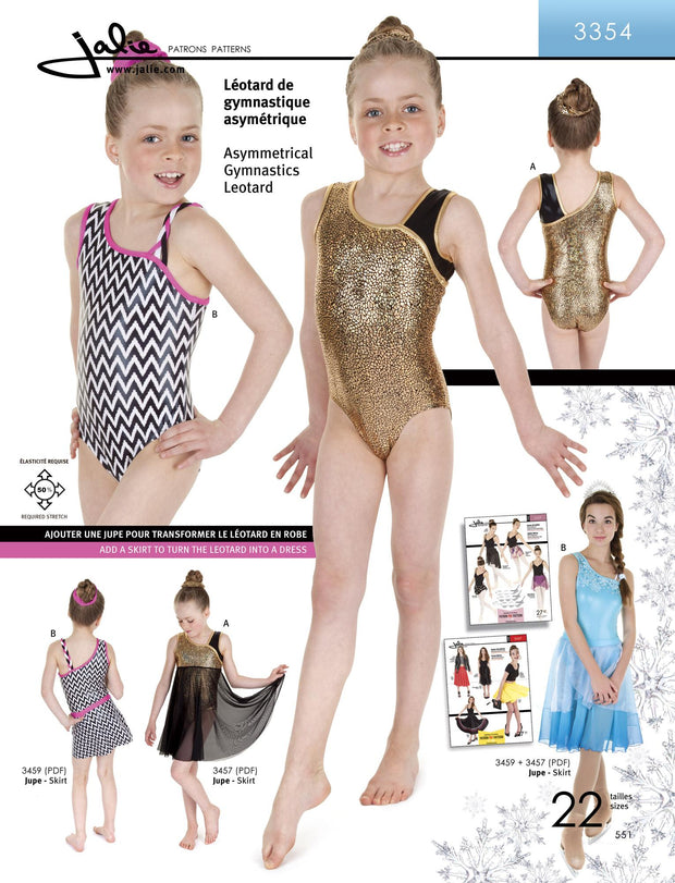 Asymetrical Gymnastics Leotard Sewing Pattern by Jalie