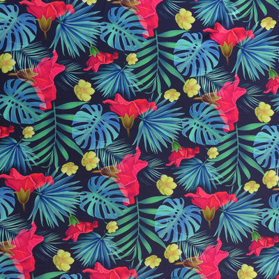 Jungle Navy Nylon Spandex Swimsuit Fabric