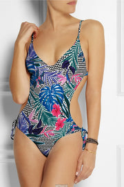 Jungle Triangles Poly Spandex Swimsuit Fabric