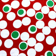 Large Christmas Polka Dot Cotton Lycra Knit Fabric - 22" Remnant