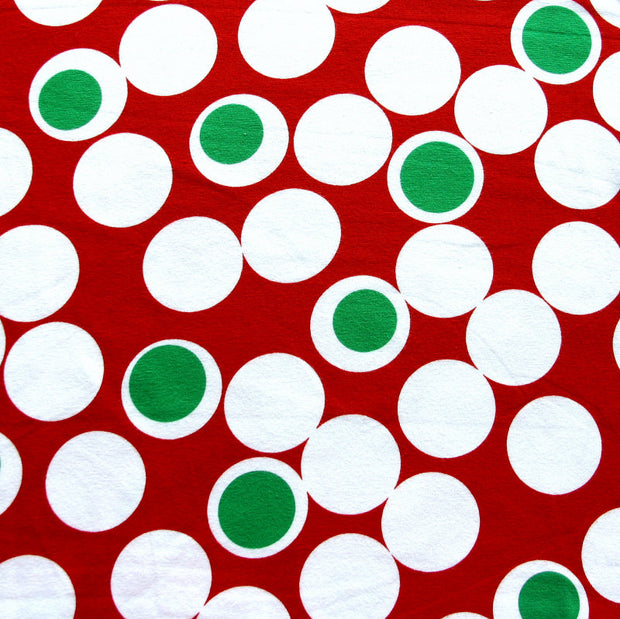 Large Christmas Polka Dot Cotton Lycra Knit Fabric