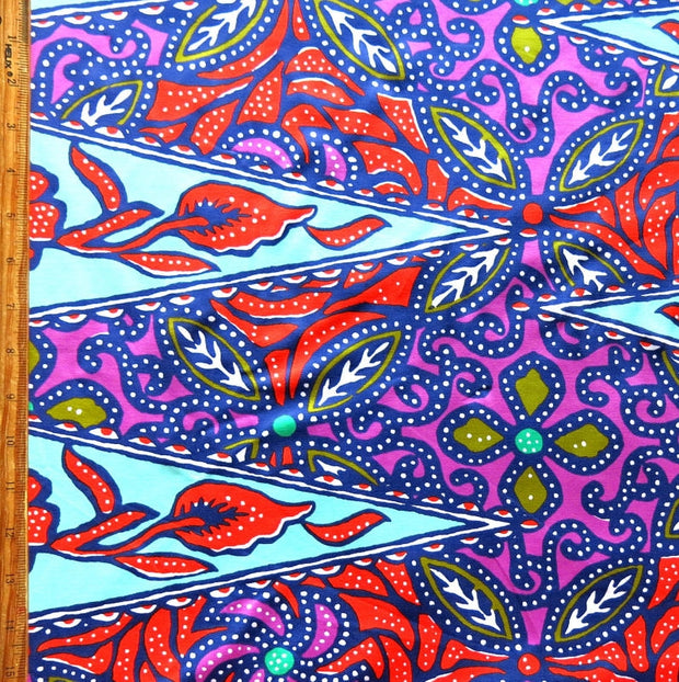 Large Scale Dotty Floral Nylon Spandex Swimsuit Fabric - 32" Remnant