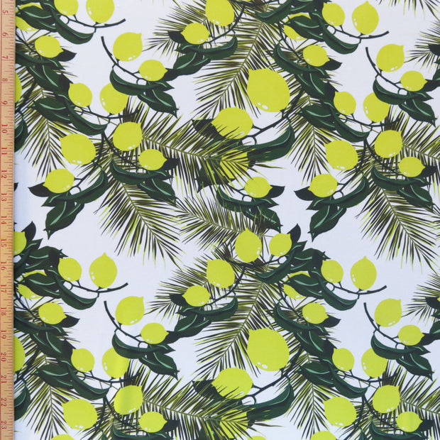 Lemon Branches Poly Spandex Swimsuit Fabric