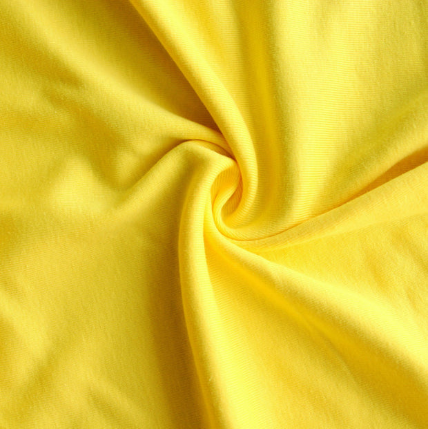 Lemon Yellow Cotton Rib Knit Fabric