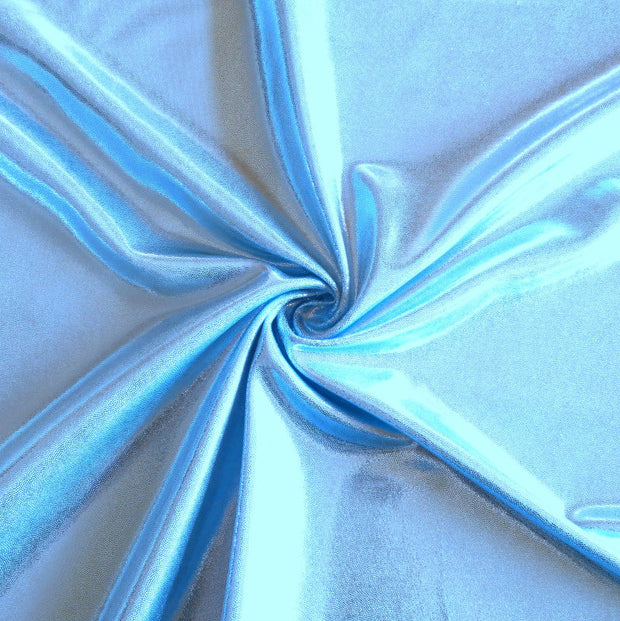 Light Blue Metallic Nylon Spandex Swimsuit Fabric