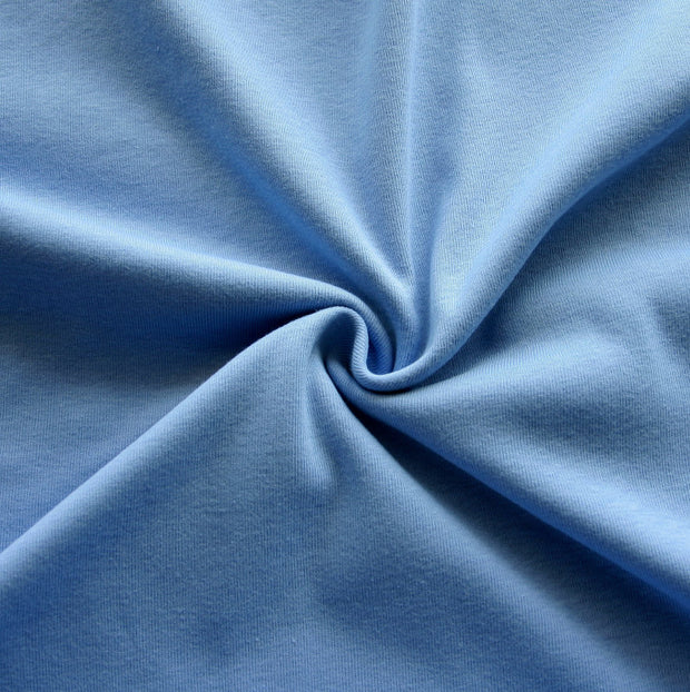 Light Sky Blue Cotton Rib Knit Fabric