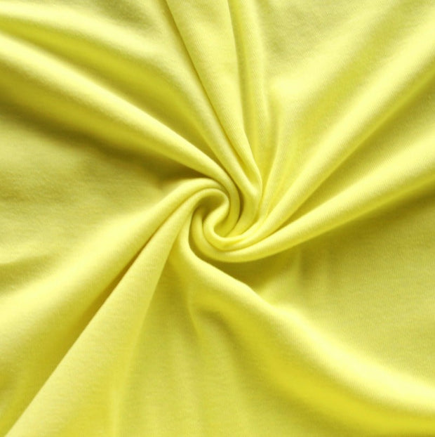 Light Yellow Cotton Rib Knit Fabric