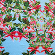 Lily Paradise on Blue Nylon Spandex Swimsuit Fabric