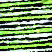 Lime, Black and White Distressed Stripe Nylon Lycra Swimsuit Fabric