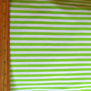 Lime and White 1/4" wide Cotton Lycra Knit Fabric