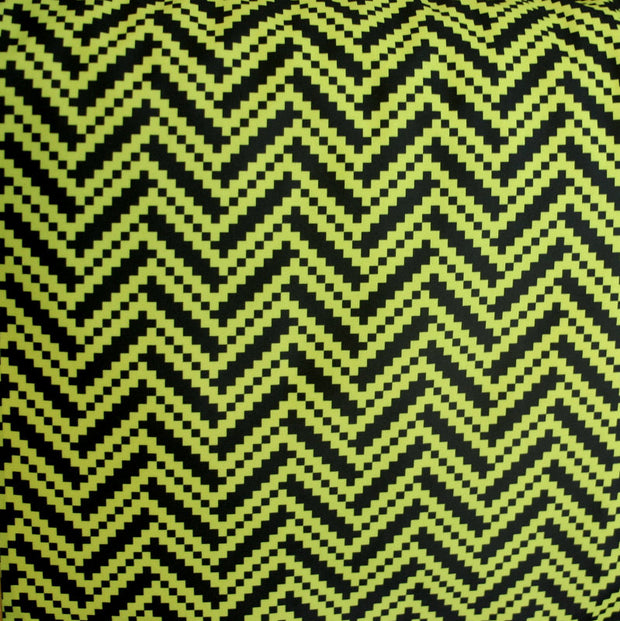 Lime/Black Digital Zig Zags Nylon Lycra Swimsuit Fabric