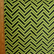 Lime/Black Digital Zig Zags Nylon Lycra Swimsuit Fabric