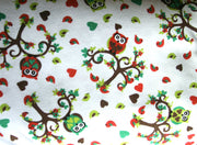 Love Birds and Owls Cotton Knit Fabric - 15 Yard Bolt