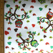 Love Birds and Owls Cotton Knit Fabric