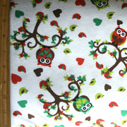Love Birds and Owls Cotton Knit Fabric - 15 Yard Bolt