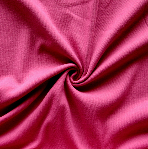 Magenta Cotton Rib Knit Fabric