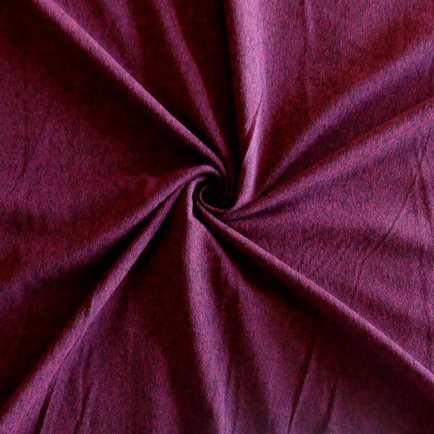 Majestic Burgundy Marl Poly Spandex Jersey Knit Fabric - 20" Remnant